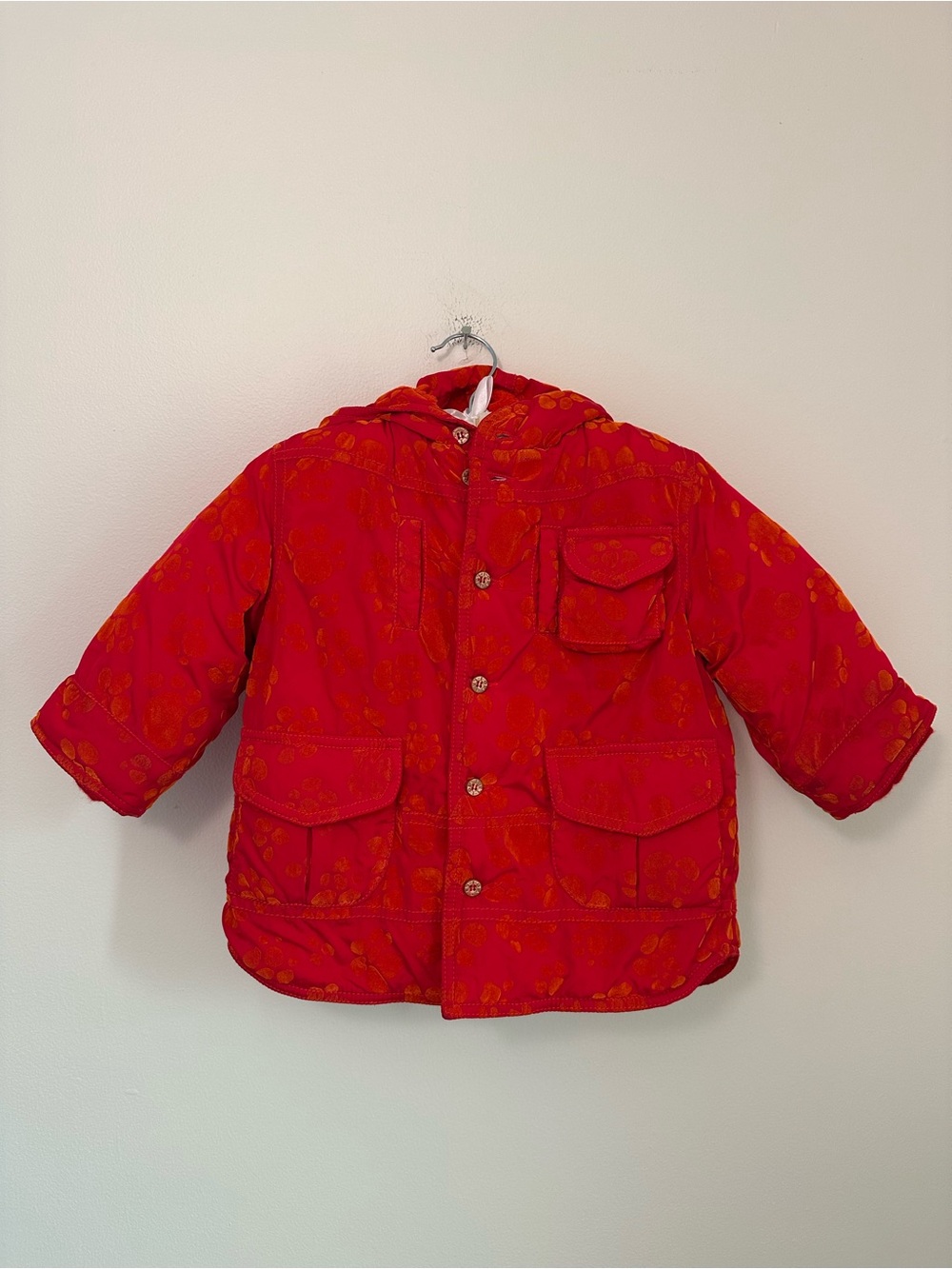 Oilily Vintage Felt Spotted 100% Cotton Lined Puffer Jacket